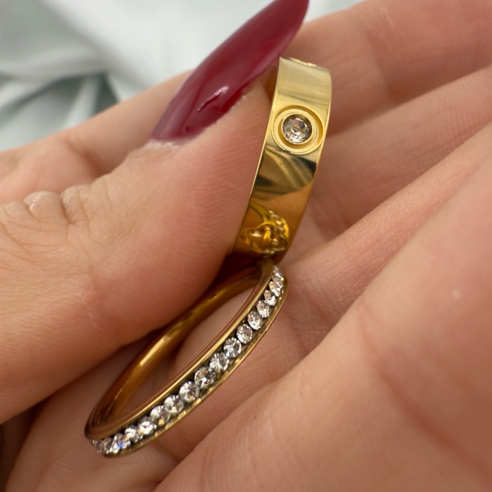 Luxury Gold and Silver Women's Ring Set